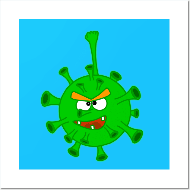 A Beautiful And Funny Coronavirus Covid-19 Will Decorate Your Things, As Well As Accessories, Perfect As A Present For Christmas And New Year. Wall Art by Kallin (Kaile Animations)